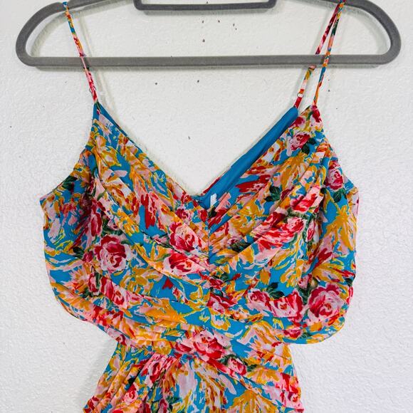 ASTR The Label Dress Womens Small Floral Side Cutout Tropical Cottagecore Boho - Picture 4 of 12